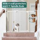 BABELIO 36" Tall Baby Gate, 29-55" Auto Close Pressure Mounted Dog Gate for Doorways & Hallway, Pressguard Basics Easy Walk Thru Pet Gate, Extra Wide Metal Child Gate, White by TinyTreasures Baby Boutique