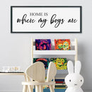 SRSZHIYUE Home Is Where My Boys Are Sign Wall Art Decor 40"×15" for Family Bedroom Large Wood Framed Wall Hanging (Black) by CozyNest Decor