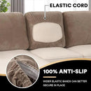 PrinceDeco Sectional Couch Covers Velvet Cushion Covers for Sectional Couch Washable Cushion Covers for Sectional Sofa Pet Friendly Sectional Sofa Slipcovers(1 Chaise Back+ 3 Sofa Back,Taupe) by CozyNest Decor