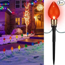2 Pack C9 Christmas Pathway Lights - Outdoor Total 34.8 Ft, 20 Waterproof Connectable Walkway Lights for Yard, Ground, Sidewalk, Driveway Christmas Decorations by GreenHaven Gardens