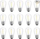 Meconard Outdoor Patio String Light Bulbs, Shatterproof Waterproof S14 LED Replacement Bulbs for Outdoor String Lights, 1W LED Bulbs Equal to 11W Incandescent, 2200K Warm White, E26 Base, Non-Dimmable by GreenHaven Gardens