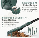 ORIENTOOLS 17Tines Double Row Garden Rake Set with 9Tines Leaf Hand Rakes, 272L Leaves Bin and Gardening Gloves for Scooping and Picking up Leaves, Clear and Collect Garden Rake Kit by GreenHaven Gardens