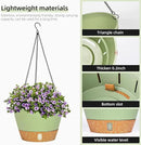 QCQHDU 2 Pack Hanging Planters for Indoor Outdoor Plants, 10 Inch Hanging Baskets Flower Pots with Reservoir Tray & Visible Water-Level by GreenHaven Gardens