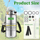 3.5 Gallon Stainless Steel Sprayer, Hand Metal Pump Up Sprayer Reinforced Hose with Pressure Gauge, Safety Valve & Adjustable Nozzle, Garden Weed Sprayers for Lawn, Gardening, Sanitizing by GreenHaven Gardens
