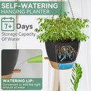 ZMTECH 12 Inch Hanging Planters for Indoor Outdoor Plants, 1 Pack Self Watering Hanging Plant Pots with Drainage Holes and Removable Saucer, Plastic Flower Hanging Pots with Watering Lip (Black) by GreenHaven Gardens
