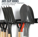 Locking Garden Tool Organizer, Garage Organization Wall Mount Storage Rack, Heavy Duty Metal Yard Tool Organizer, Adjustable Hanging Hooks, Hold Up to 420lbs (48Inch Black) by GreenHaven Gardens