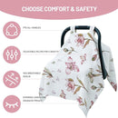 80S Muslin Car Seat Cover for Babies - Soft & Breathable Infant Carrier Canopy, Lightweight Sunshade for Summer, Universal Fit for Baby Boys & Girls by TinyTreasures Baby Boutique