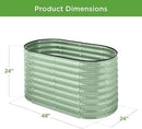 Best Choice Products 4x2x2ft Outdoor Metal Raised Garden Bed, Oval Deep Root Planter Box for Vegetables, Flowers, Herbs, and Succulents w/ 101 Gallon Capacity, Rubber Edge Guard - Sage Green by GreenHaven Gardens