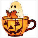 Cute Pumpkin Ghost Reading Book Lamp, USB Cute Spooky Night Light - Halloween Decor, Light Up Pumpkin Ghost Nightlight for Bathroom, Reading, Kids Room Gift by TinyTreasures Baby Boutique