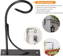 Iron Hanging Basket Brackets, 2 Pcs 11 Inch Durable Weather-Resistant Outdoor Plant Hooks for Hanging Plant Lantern Windchime Birdhouse Metal Sign Fruit Bracket, Screw Included by GreenHaven Gardens