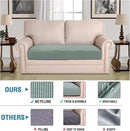 H.VERSAILTEX Super Stretch Individual Seat Cushion Covers Sofa Covers Couch Cushion Covers Slipcover Sets Thick Jacquard Textured Twill Fabric (1 Piece Loveseat Cushion Cover, Sage) by CozyNest Decor