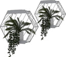 Grand patio Outdoor Leiden LED Solar Hexagon Wall Sconce Planter, with Dusk to Dawn Sensor Decor Wall Lighting for Garage Doorway Patio Yard, Cement Grey(S-Linear) by GreenHaven Gardens