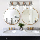 BONLICHT 4-Light Bathroom Vanity Light Fixture Brushed Nickel Industrial Wall Sconce Lighting with Hammered Glass Shade for Living Room Bedroom Hallway Porch Workshop Dressing Table by CozyNest Decor