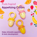 NatureBond Baby Food Feeder/Fruit Feeder Pacifier Nibbler (2 Pack) - Infant Teething Toy Teether Weaning in Appetizing Colors | + Additional Silicone Sacs by TinyTreasures Baby Boutique