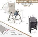 Adjustable Folding Chair, Indoor Bedroom, Outdoor Balcony, Patio, Lawn Yard Beach, Porch, for Comfortable Foldable Lounge Chair, Portable Cozy Recliner, Metal Frame