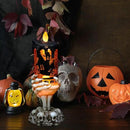 Eldnacele Halloween Snow Globe Candles Lighted Lamp USB Powered Battery Operated Spooky Spinning Water Glittering Tornado Flameless Candles Skeleton Hand Holder Halloween Centerpiece Decor(Castle) by CozyNest Decor
