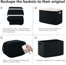 OIAHOMY 4 Pack Storage Baskets for Organizing, Cube Storage Bins for Shelves, Rectangle Storage Baskets With Handles, Woven Baskets for Storage, 12.7''Lx9''Wx7.8''H, Black by TinyTreasures Baby Boutique