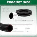 1" Dia. Corrugated Pond Tubing 1-Inch ID, 3.9 FT Length, Black PVC Kinkproof Strong Flex Tubing by GreenHaven Gardens