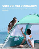 OutdoorMaster Beach Tent for 3/4 Person - Easy Setup Sun Shade Shelter, Portable Beach Shade Sun Canopy with UPF 50+ UV Protection, Removable Skylight Family Size by TinyTreasures Baby Boutique
