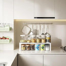 Expandable,Adjustable & Stackable Spice Rack, Cabinet Kitchen Countertop Shelf Organizer,Metal Pantry Storage Shelves - Space-Saving Storage Solution(1Pack/White/Medium) by CozyNest Decor