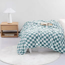 LOMAO Throw Blankets Flannel Blanket with Checkerboard Grid Pattern Soft Throw Blanket for Couch, Bed, Sofa Luxurious Warm and Cozy for All Seasons (Light Blue, 60"x80") by CozyNest Decor
