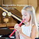 Soprano Recorder Instrument for Kids Beginners Student German Fingering C Key Recorder Instrument 3 Piece with Cleaning Rod and Bag Fingering Chart(Crystal Pink) by TinyTreasures Baby Boutique