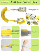 Toddler Harness with Anti Lost Wrist Link - Cute Children Leashes, Yellow Bees Baby Traction Safety Rope Leash with Key Lock Design, for Boys/Girls Walking Assistant by TinyTreasures Baby Boutique