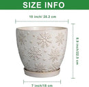 10 Inch Ceramic Planter Pot Large Plant Pot for Indoor Plants Outdoor Round Flower Pot with Drainage Hole and Saucer for Home Garden Decor White by GreenHaven Gardens