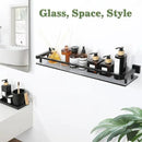 Alise Bathroom Shelf Wall Mounted, Matte Black Large Capacity Glass Shelf for Bathroom, 24 inch by CozyNest Decor