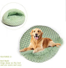 Cat Bed Hooded Plush Nest with Self-Warming Cozy Cave, Calming Anti-Anxiety Pet Bed for Indoor Cats & Small Dogs, Removable Washable Cover & Waterproof Bottom - Green by CozyNest Decor