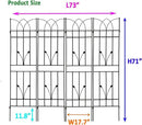 4 Pack Metal Garden Trellis 71" Black Fence Rustproof Garden Trellis for Climbing Plants Support Roses Flower Outdoor Lawn, Black by GreenHaven Gardens