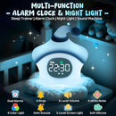 Star Alarm Clock with Night Light for Kids with Sleep Training and Sound Machine, Rechargeable Silicone Lamp OK to Wake Clock, Cute Animal Tabletop Lamp, Perfect Sleep Companion for Boys Girls, Blue by TinyTreasures Baby Boutique