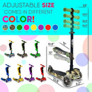 Hurtle 3-Wheeled Scooter for Kids - Wheel LED Lights, Adjustable Lean-to-Steer Handlebar, and Foldable Seat - Sit or Stand Ride with Brake for Boys and Girls Ages 1-14 Years Old by TinyTreasures Baby Boutique