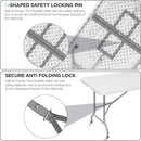 HLPB Folding Table Picnic Table, 8 ft Portable Camping Table with Handle and Safety Locks, Foldable Table Plastic Dining Table Indoor Outdoor for Camping, Picnic and Party by GreenHaven Gardens