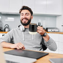 Hasense Ceramic Coffee Mugs Set, 15 oz Large Coffee Cups Set of 4, Tea Cups with Handle for Men and Women, Latte Mugs for Coffee, Tea, Milk, Hot Chocolate, Microwave Dishwasher Safe, Black by CozyNest Decor