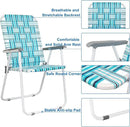 VINGLI Patio Lawn Webbed Folding Chairs Set of 4, Outdoor Beach Chair Portable Dining Chair for Outdoor Yard, Garden (White & Blue, Classic) by GreenHaven Gardens