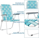 VINGLI Patio Lawn Webbed Folding Chairs Set of 2, Outdoor Beach Chair Portable Dining Chair for Outdoor Yard, Garden (White & Blue, Classic) by GreenHaven Gardens