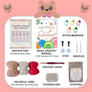 LoopMap Crochet Kit for Beginners - DIY Amigurumi Bear with Removable Dress & Accessories - Step-by-Step Video Tutorials, Extra Yarn, Crochet Tools, Handmade Gift for Kids & Adults (Bear K02, red) by TinyTreasures Baby Boutique