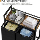 Laundry Hamper, Laundry Basket, Laundry Sorter with 2 Removable Bags, Clothes Basket with 2 Compartments, Wheels, Shelf for Laundry Room Bathroom Bedroom (2 Bags-Black) by CozyNest Decor