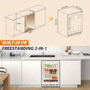 Tylza Beverage Refrigerator 24 Inch, Under Counter/Freestanding Drink Fridge, 190 Cans Beverage Cooler with Glass Door, Reversible Door, Low Noise, Quick Cooling - for Beer, Soda, ETC, White by CozyNest Decor