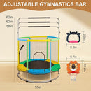 Trampoline for Kids with Anti-Rollover Round Bottom and Swing,55" Toddler Mini Trampoline for Kids Up to 440 Ibs,Gifts for Ages 3 Years and UP Indoor or Outdoor Play by TinyTreasures Baby Boutique