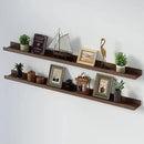 SAUMONIERES Picture Ledge Shelf Floating Book Shelves Set of 2 Wall Mounted Solid Wood for Bedroom Bathroom Living Room Kitchen, 55 Inch Walnut by CozyNest Decor