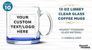 Custom Libbey Clear Glass Coffee Mugs 13 oz. Set of 10, Personalized Bulk Pack - Perfect for Coffee, Tea, Espresso, Hot Cocoa, Other Beverages - Blue Bottom by TinyTreasures Baby Boutique