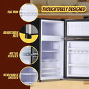 2.4 Cu.ft Mini Fridge Small Refrigerator with Freezer Dual Door Dorm Fridge for Personal Senven Temp Gear Suit for Apartment, Bedroom, Rv Silver by CozyNest Decor