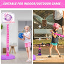 Meland Toddler Basketball Hoop, Pink 4-in-1 Kids Basketball Hoop for Indoor Outdoor Play, Tball Set with Baseball Pop Up Machine, Girls Toys Birthday Gift by TinyTreasures Baby Boutique