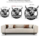 Personalized Highland Cow Name metal Signs,Custom Highland Cow Metal Shed Wall Decor,Black Metal Wall Art Plaques Outdoor wall Decorative Signage (Style F) by CozyNest Decor