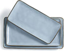 famiware Serving Platter, Rectangular 15.67/14.1/12.6inch Serving Dishes for Entertaining, Reactive Glaze, Stoneware Serving Trays for Party, Food, Turkey, Snack, Cheese, Ocean Series, Blue by CozyNest Decor