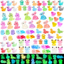 113pcs Luminous Mini Resin Animals, Glow in The Dark Miniature Resin Animal Figures Tiny Small Little Ducks Turtle Bulk for Dollhouse Micro Landscape Aquarium Fairy Garden DIY Decorations by GreenHaven Gardens