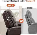 COLAMY PU Leather Power Lift Chair with Massage and Heat,Electric Lift Recliner Chair with Thick Cushioned Padding Backrest for Living Room, Office, Bedroom -Darkbrown by CozyNest Decor