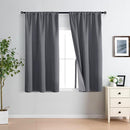 XWZO 100% Blackout Curtains 45 Inches Long with Tiebacks- Rod Pocket Privacy Protection & Noise Blocking Window Draperies with Black Liner for Bedroom/Living Room, Dark Grey, W42 x L45, Set of 2 by TinyTreasures Baby Boutique